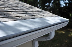 Solid perforated gutter guard cover installed on Atlanta home